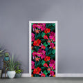 Hawaii Floral Flowers Pattern Print Door Sticker