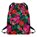 Hawaii Floral Flowers Pattern Print Drawstring Backpack