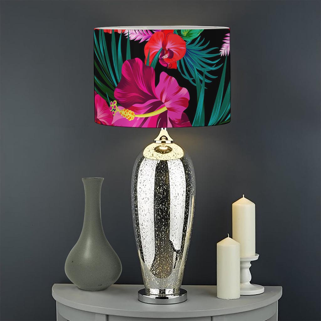 Hawaii Floral Flowers Pattern Print Drum Lamp Shade