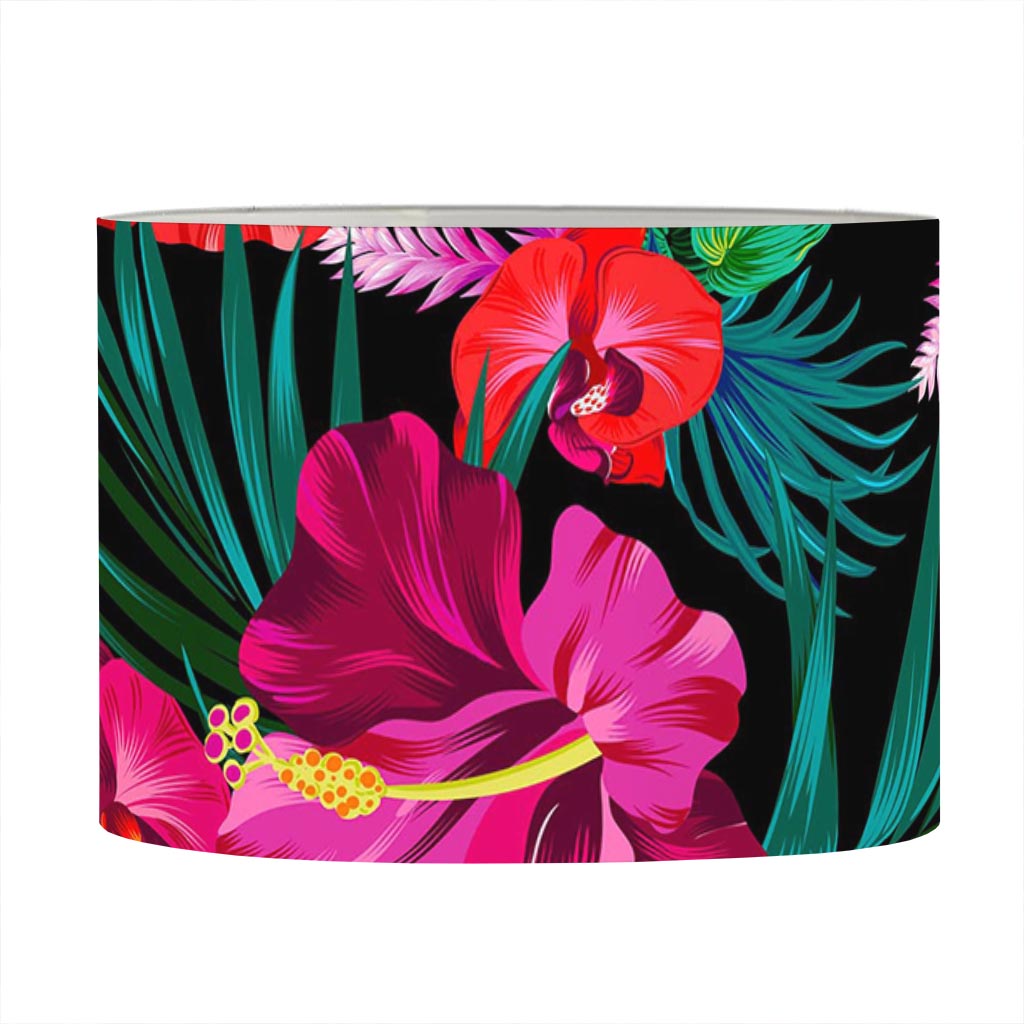 Hawaii Floral Flowers Pattern Print Drum Lamp Shade