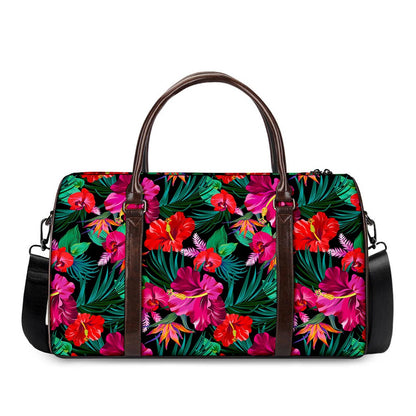 Hawaii Floral Flowers Pattern Print Duffle Bag