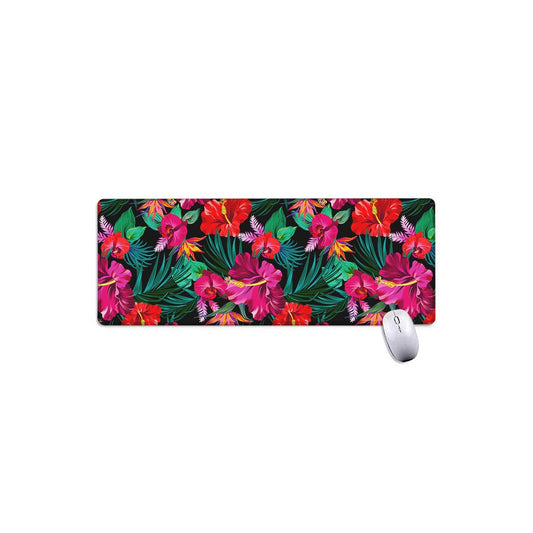 Hawaii Floral Flowers Pattern Print Extended Mouse Pad