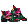 Hawaii Floral Flowers Pattern Print Flat Ankle Boots