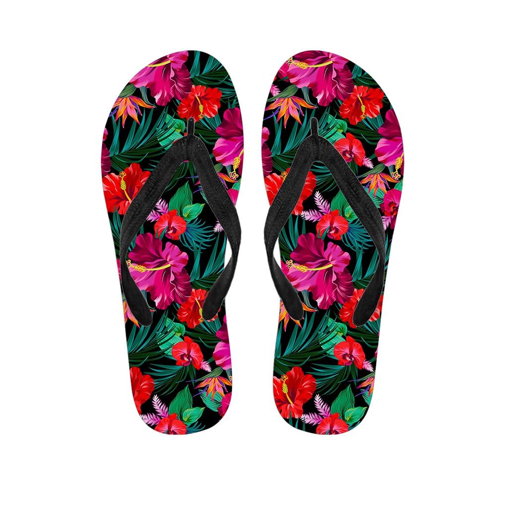 Hawaii Floral Flowers Pattern Print Flip Flops