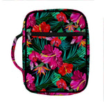 Hawaii Floral Flowers Pattern Print Front Pocket Bible Bag