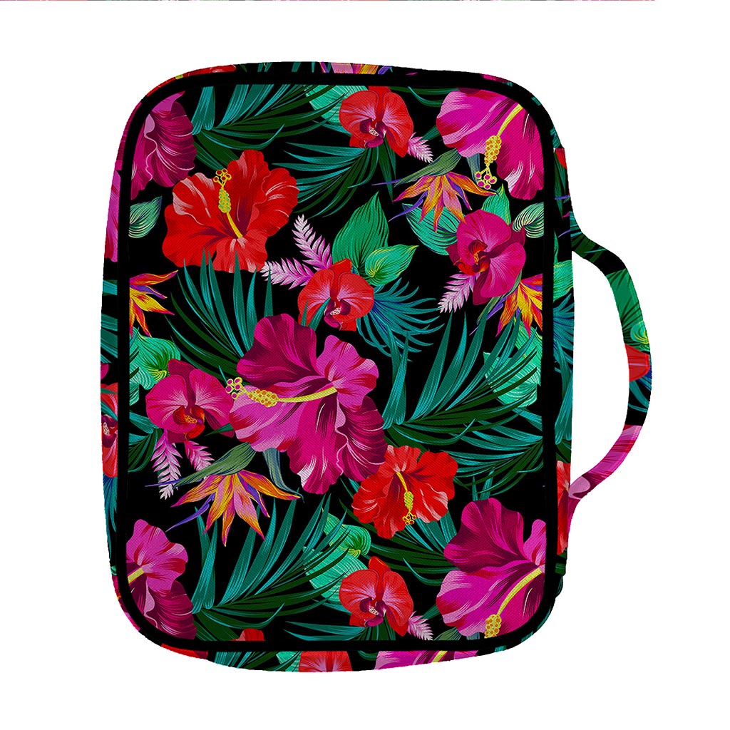 Hawaii Floral Flowers Pattern Print Front Pocket Bible Bag