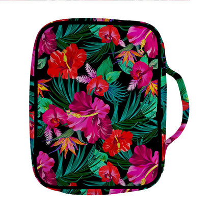 Hawaii Floral Flowers Pattern Print Front Pocket Bible Bag