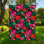 Hawaii Floral Flowers Pattern Print Garden Flag