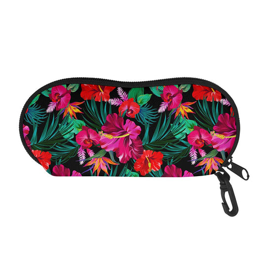 Hawaii Floral Flowers Pattern Print Glasses Case