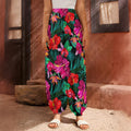 Hawaii Floral Flowers Pattern Print Harem Pants