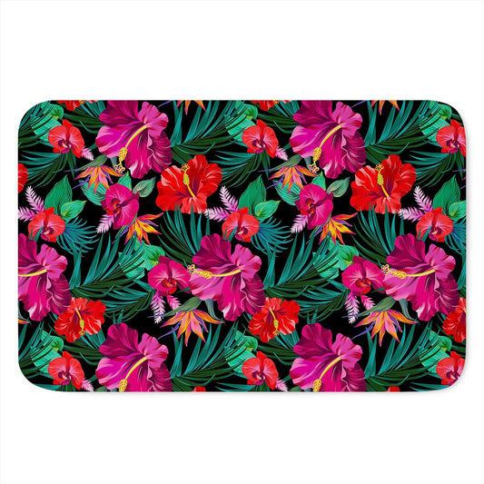 Hawaii Floral Flowers Pattern Print Indoor Door Mat