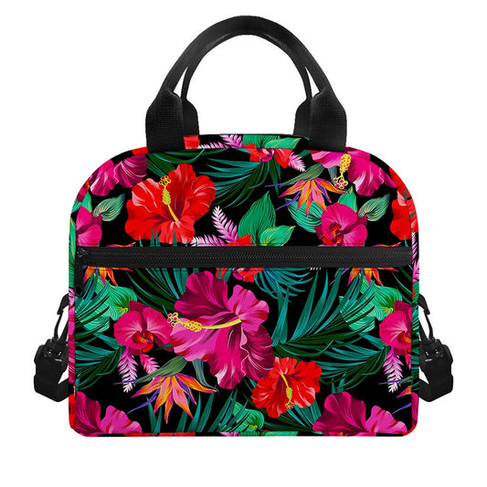 Hawaii Floral Flowers Pattern Print Insulated Lunch Bag