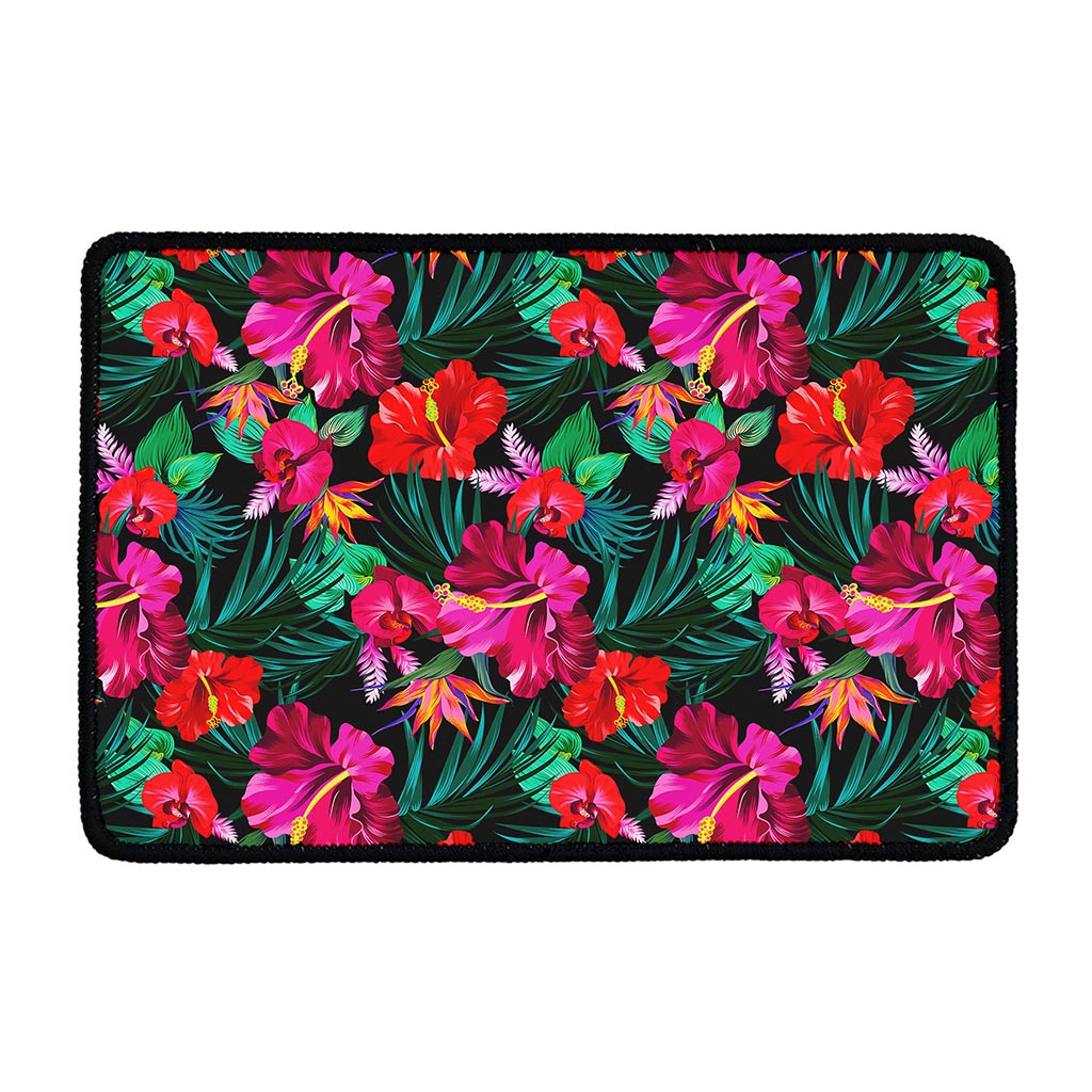 Hawaii Floral Flowers Pattern Print Kitchen Mat
