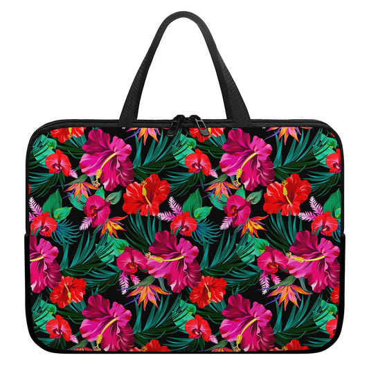 Hawaii Floral Flowers Pattern Print Laptop Sleeve With Handle