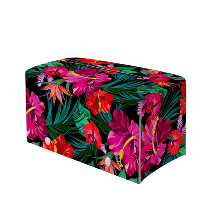 Hawaii Floral Flowers Pattern Print Leather Tissue Box Cover