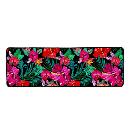 Hawaii Floral Flowers Pattern Print Long Kitchen Mat