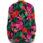 Hawaii Floral Flowers Pattern Print Long Sleeve Baseball Jersey