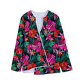 Hawaii Floral Flowers Pattern Print Long Sleeve Short Coat