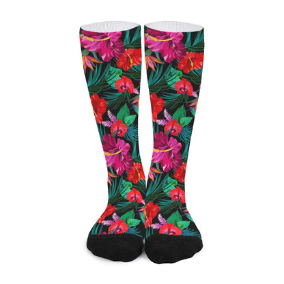 Hawaii Floral Flowers Pattern Print Long Socks