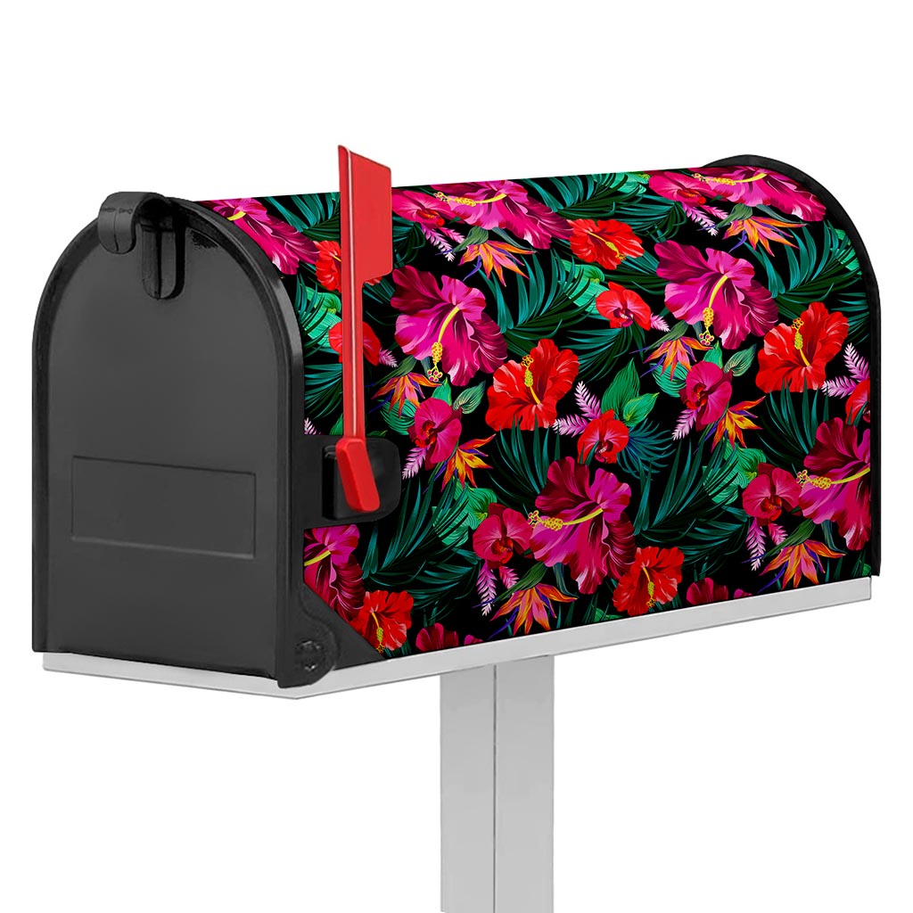 Hawaii Floral Flowers Pattern Print Mailbox Cover