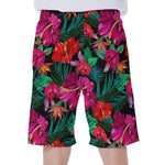 Hawaii Floral Flowers Pattern Print Men's Beach Shorts