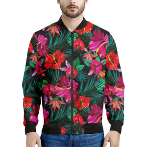 Hawaii Floral Flowers Pattern Print Men's Bomber Jacket
