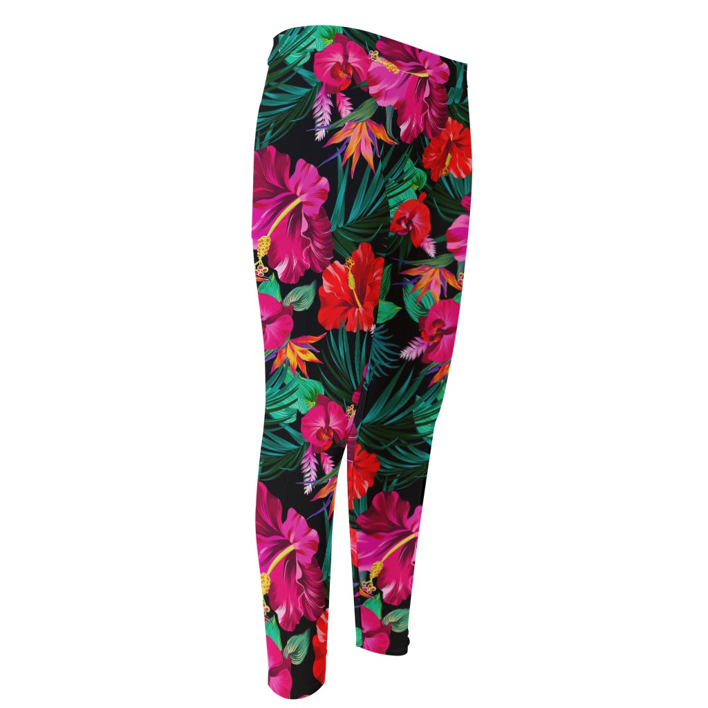 Hawaii Floral Flowers Pattern Print Men's Compression Pants