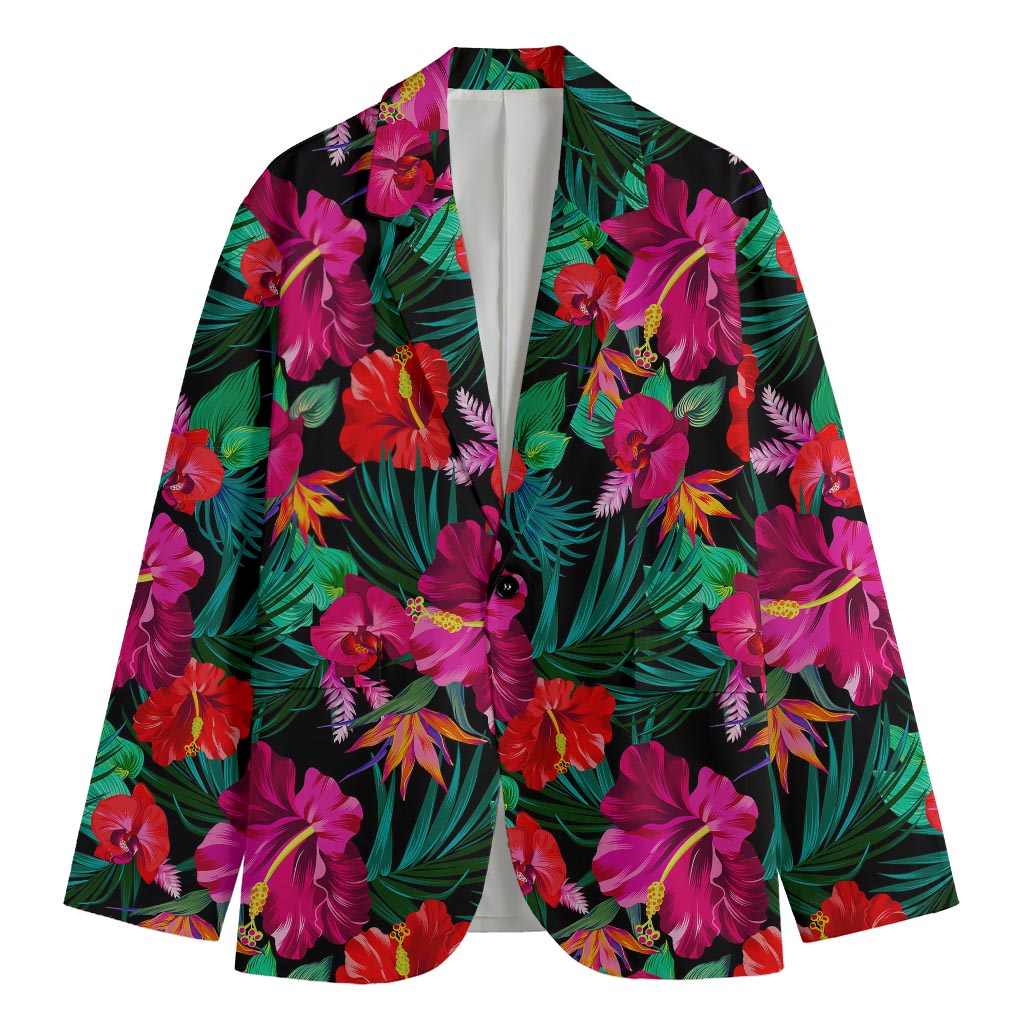 Hawaii Floral Flowers Pattern Print Men's Cotton Blazer