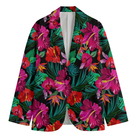 Hawaii Floral Flowers Pattern Print Men's Cotton Blazer