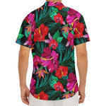 Hawaii Floral Flowers Pattern Print Men's Deep V-Neck Shirt