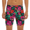 Hawaii Floral Flowers Pattern Print Men's Long Boxer Briefs