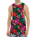 Hawaii Floral Flowers Pattern Print Men's Muscle Tank Top