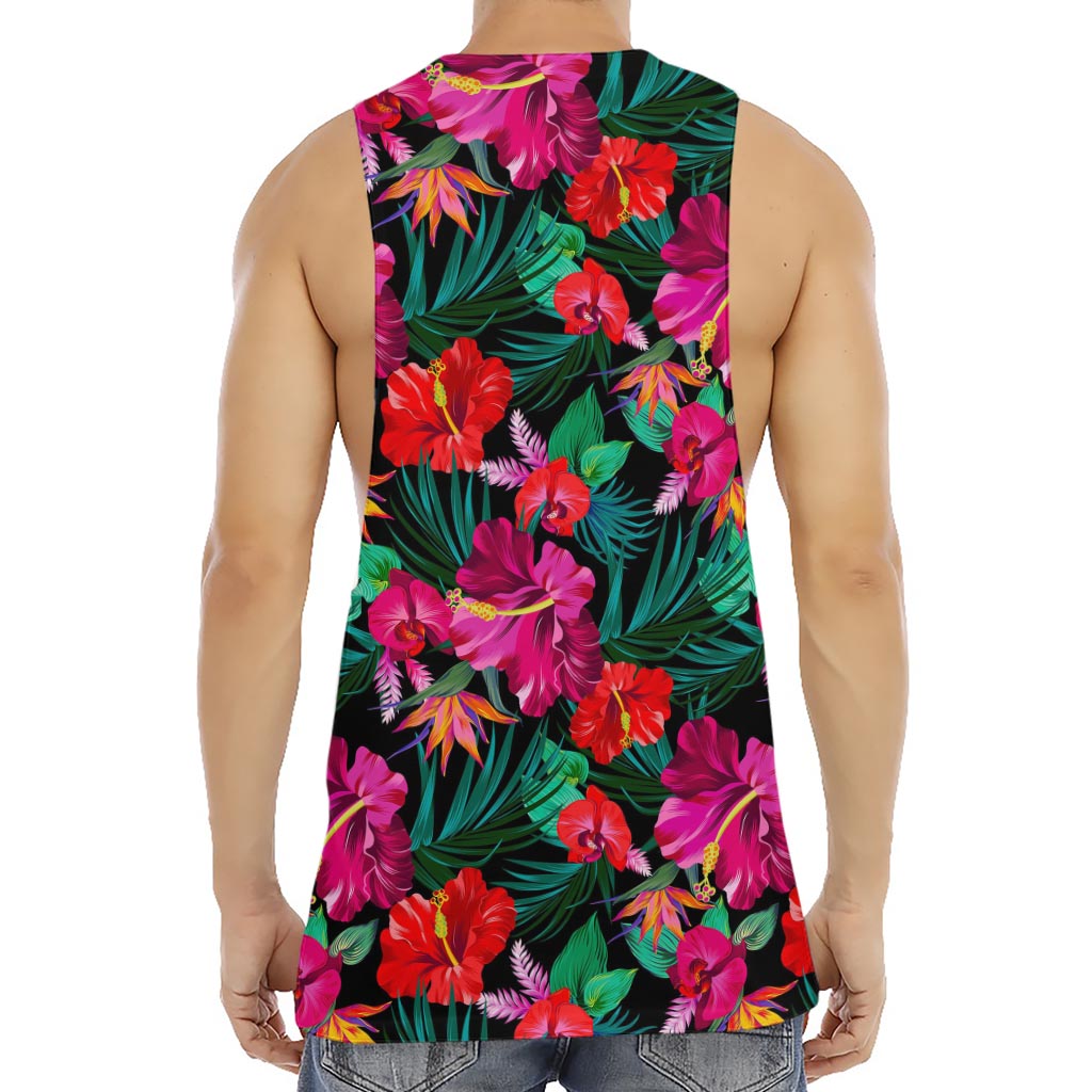 Hawaii Floral Flowers Pattern Print Men's Muscle Tank Top