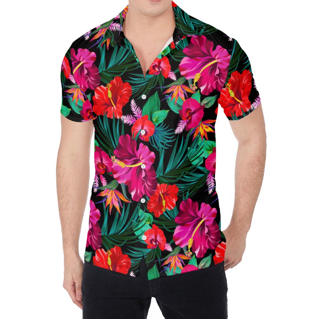 Hawaii Floral Flowers Pattern Print Men's Shirt