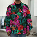 Hawaii Floral Flowers Pattern Print Men's Shirt Jacket