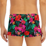 Hawaii Floral Flowers Pattern Print Men's Short Boxer Briefs