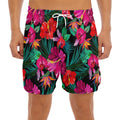 Hawaii Floral Flowers Pattern Print Men's Split Running Shorts