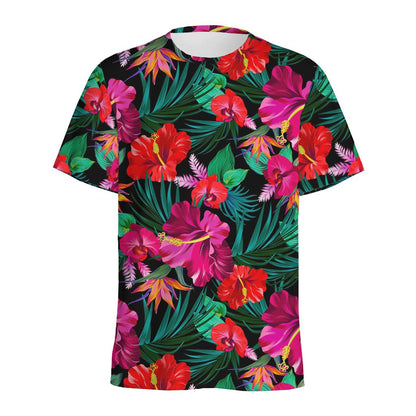Hawaii Floral Flowers Pattern Print Men's Sports T-Shirt