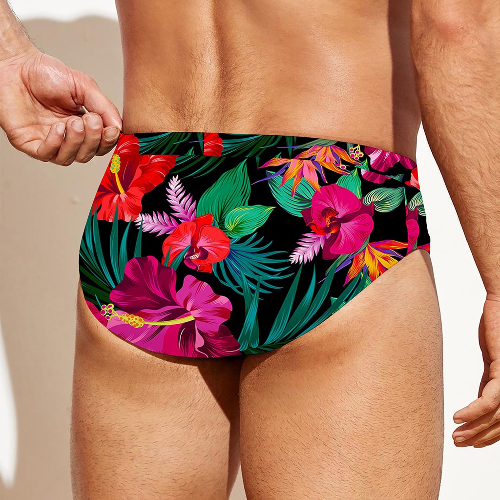 Hawaii Floral Flowers Pattern Print Men's Swim Briefs