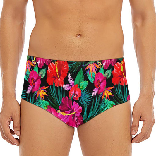 Hawaii Floral Flowers Pattern Print Men's Triangle Swim Briefs