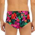 Hawaii Floral Flowers Pattern Print Men's Triangle Swim Briefs