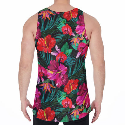 Hawaii Floral Flowers Pattern Print Men's Velvet Tank Top