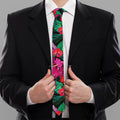 Hawaii Floral Flowers Pattern Print Necktie