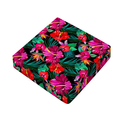Hawaii Floral Flowers Pattern Print Outdoor Seat Cushion Cover