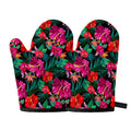 Hawaii Floral Flowers Pattern Print Oven Mitts