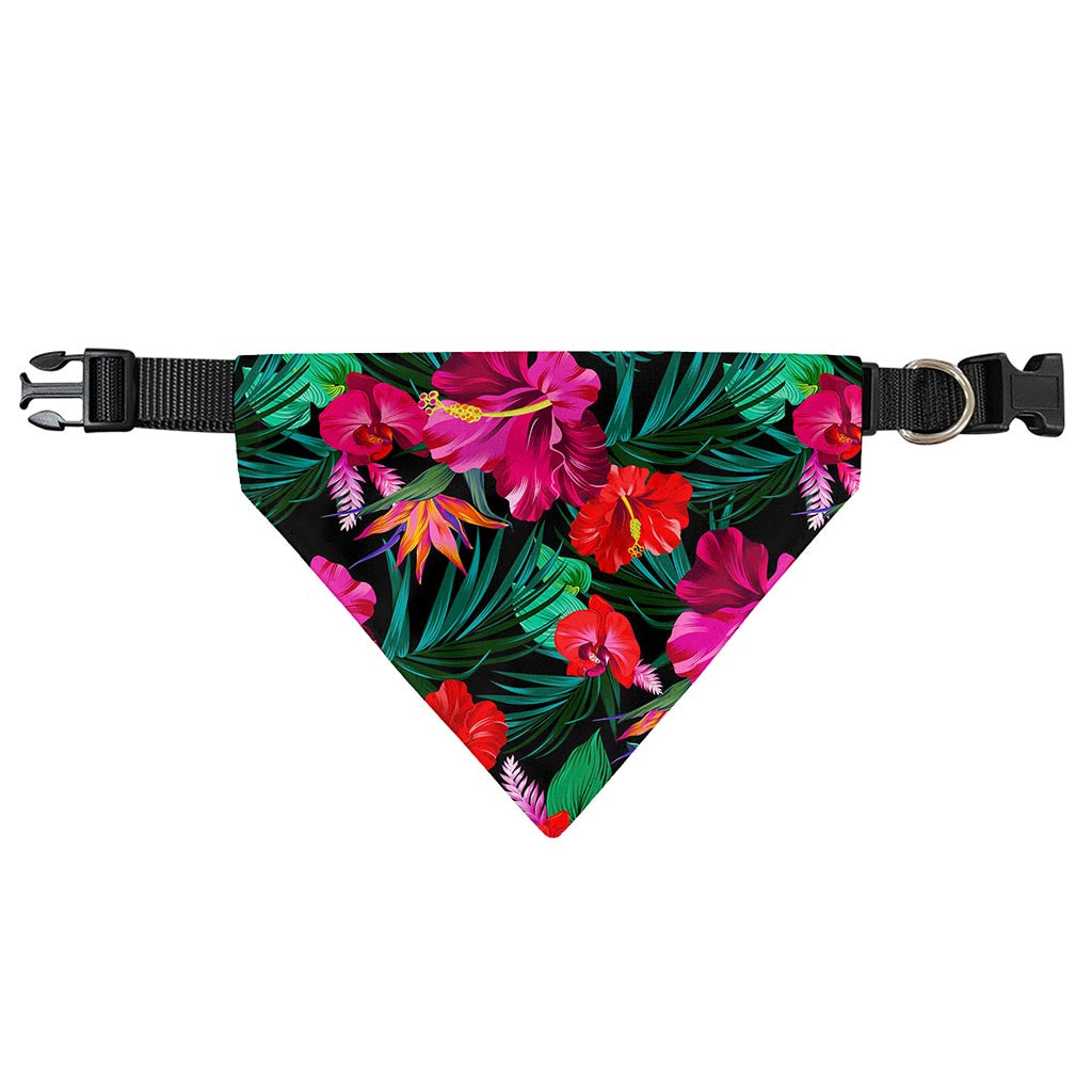 Hawaii Floral Flowers Pattern Print Over The Collar Dog Bandana