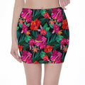 Hawaii Floral Flowers Pattern Print Pencil Mini Skirt
