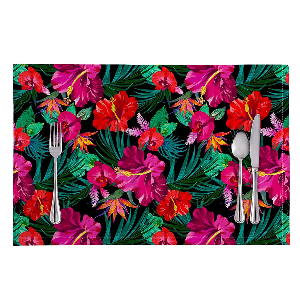 Hawaii Floral Flowers Pattern Print Placemat