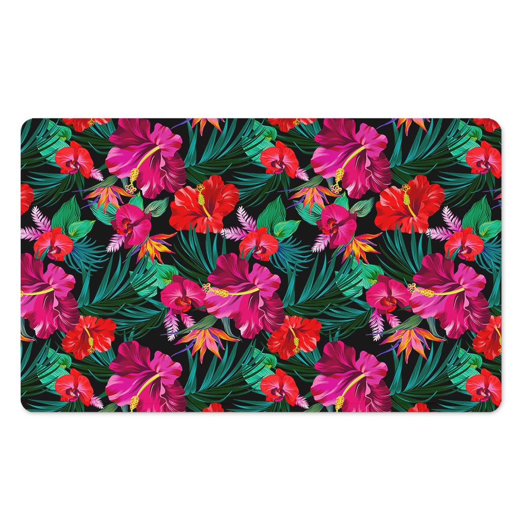 Hawaii Floral Flowers Pattern Print Polyester Doormat