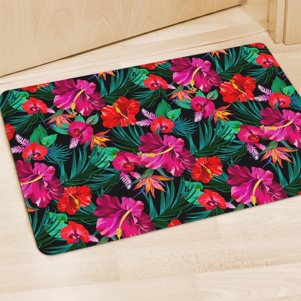 Hawaii Floral Flowers Pattern Print Polyester Doormat